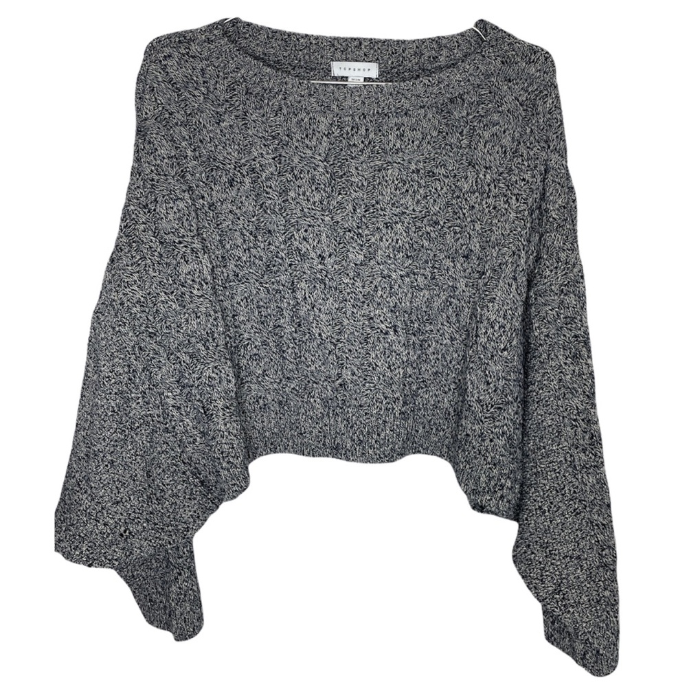 TOPSHOP Women Crop Batwing Sleeve Cable Sweater